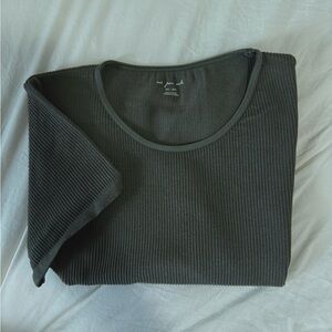 Urban Outfitters out from under dark green ribbed tee